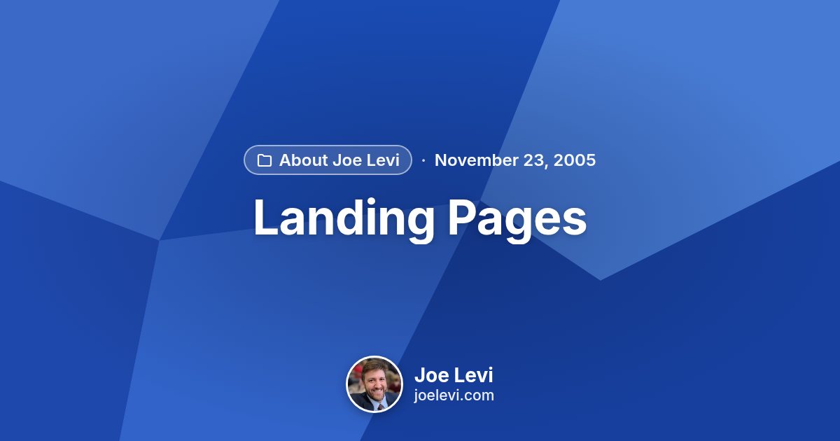 Share graphic for “Landing Pages” by Joe Levi