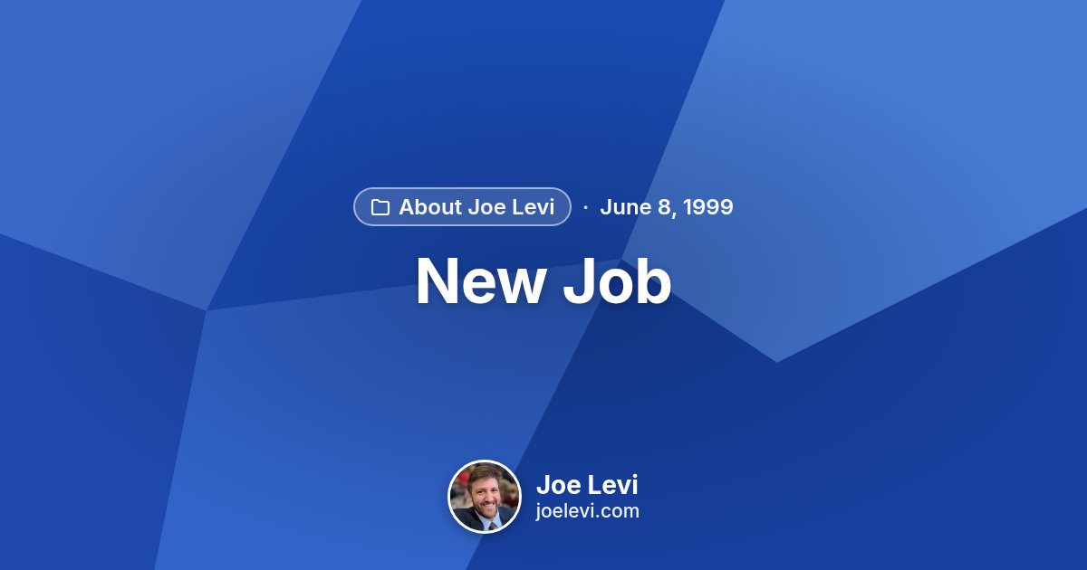 Share graphic for “New Job” by Joe Levi