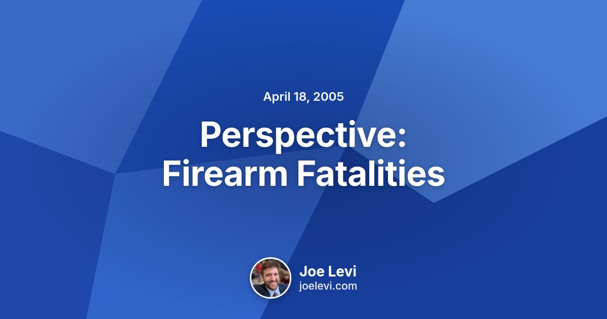 Share graphic for “Perspective: Firearm Fatalities” by Joe Levi