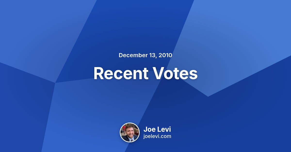 Share graphic for “Recent Votes” by Joe Levi