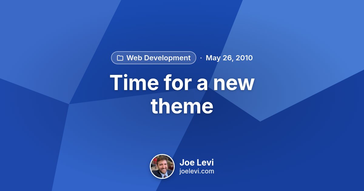 Share graphic for “Time for a new theme” by Joe Levi