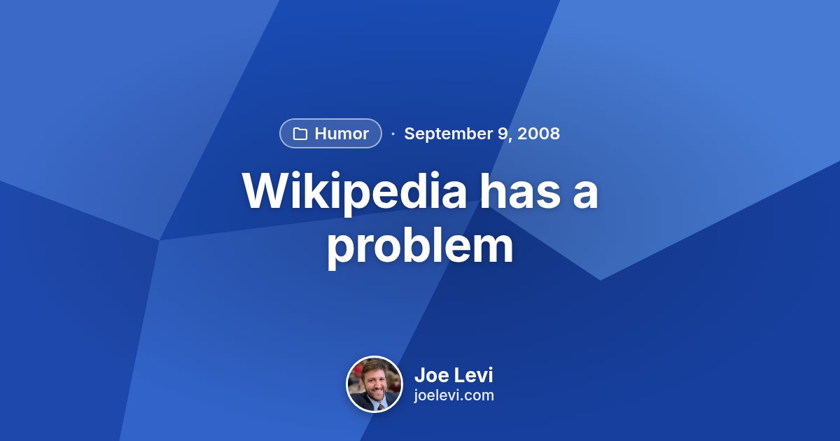 Share graphic for “Wikipedia has a problem” by Joe Levi