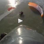 SuperDell Paraglider Crash over frozen lake